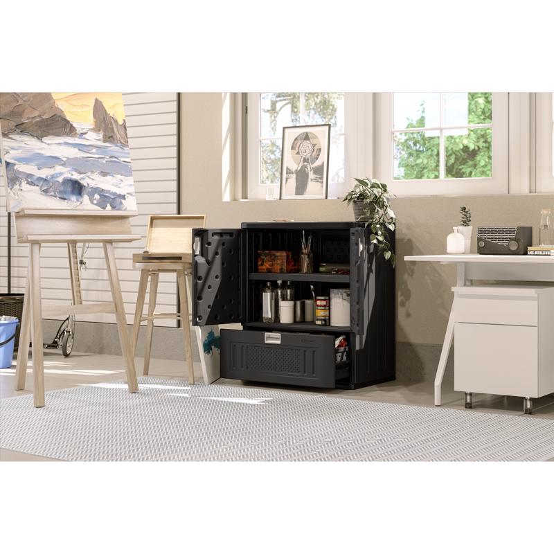 Suncast Cabinet 36 in. H X 30 in. W X 20.0 in. D Black Resin Cabinet