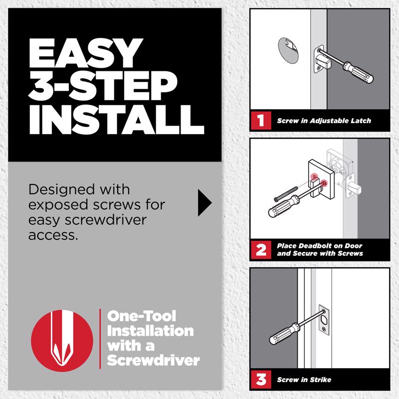 Kwikset Henley Satin Nickel Metal Single Sided Deadbolt