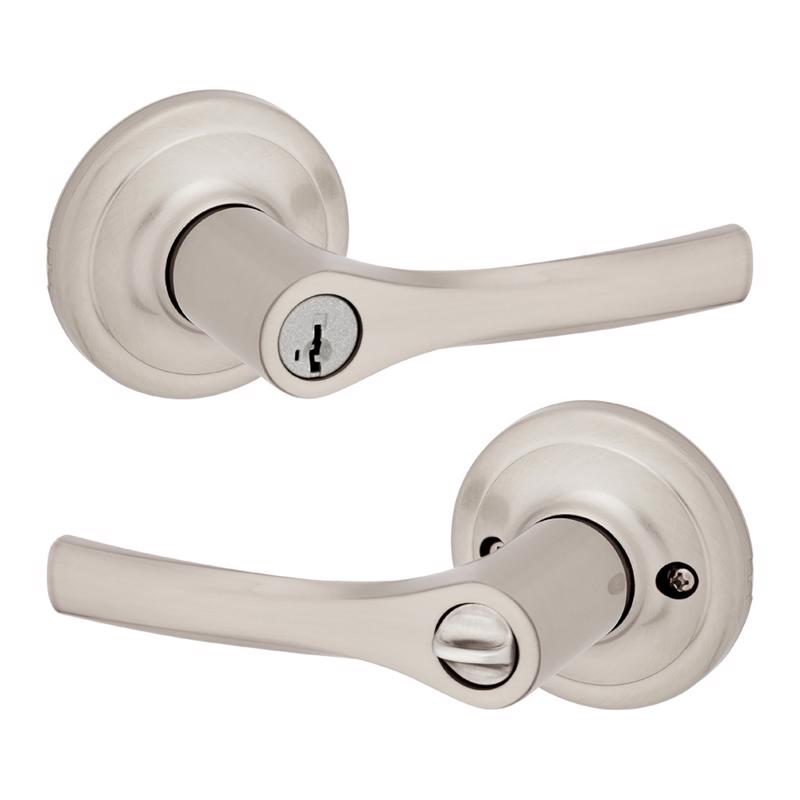 Kwikset Henley Satin Nickel Entry Lockset KW1 1-3/4 in.