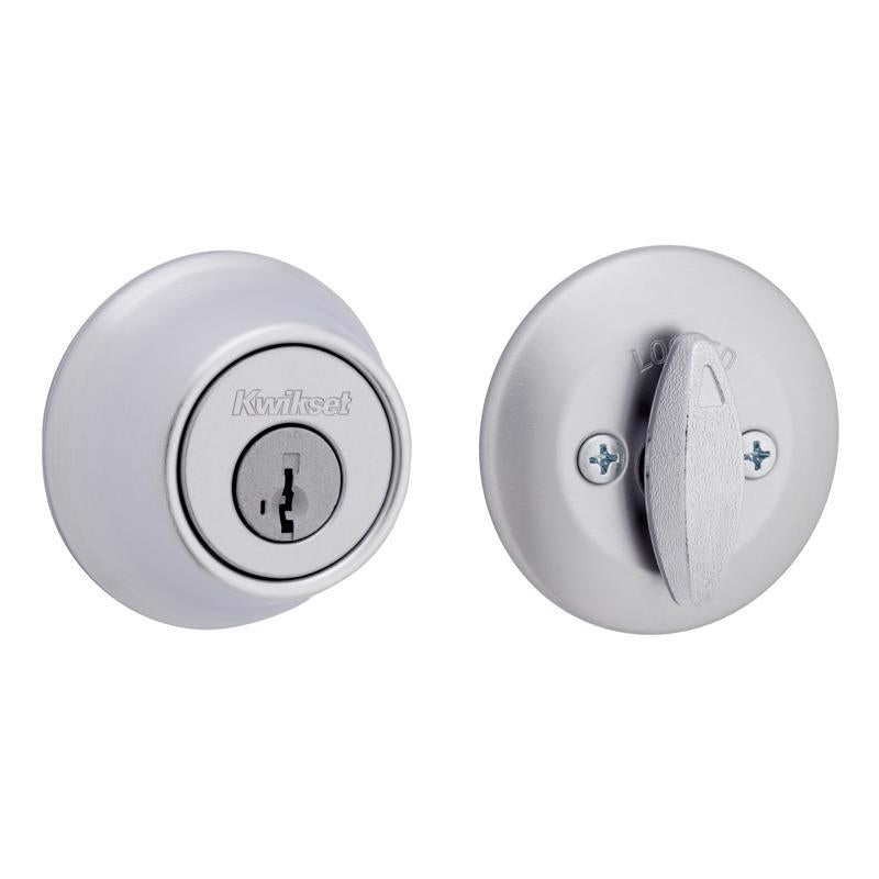 Kwikset Brushed Chrome Metal Deadbolt