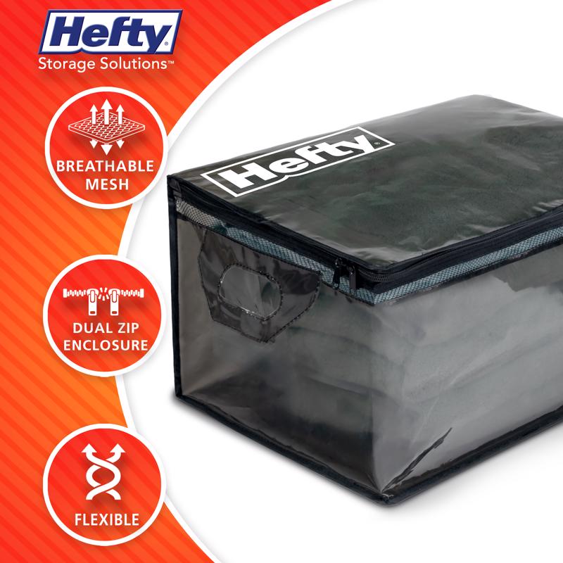 Hefty Large Black/Clear Flexible Tote w/Handle Stackable