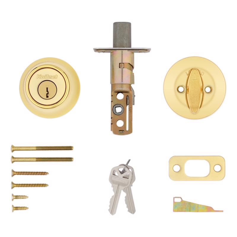 Kwikset Polished Brass Metal Deadbolt