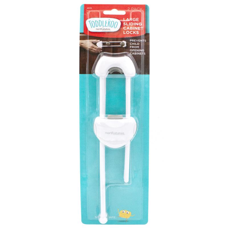 Toodleroo North States White Plastic Cabinet Locks 2 pk