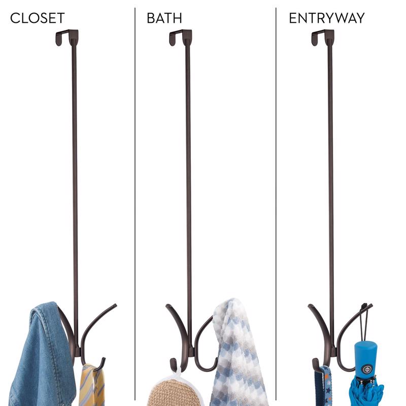 iDesign 2.5 in. H X 7.2 in. W X 25.75 in. L Steel Over The Door Hanger Holder