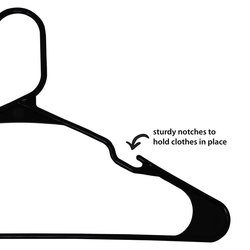 ClosetSelect Plastic Black Hanger 10 pk