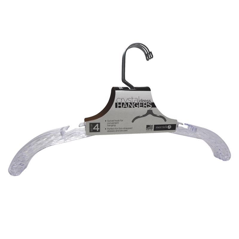 ClosetSelect Cyrstal Clear Dress Hanger 4 pk