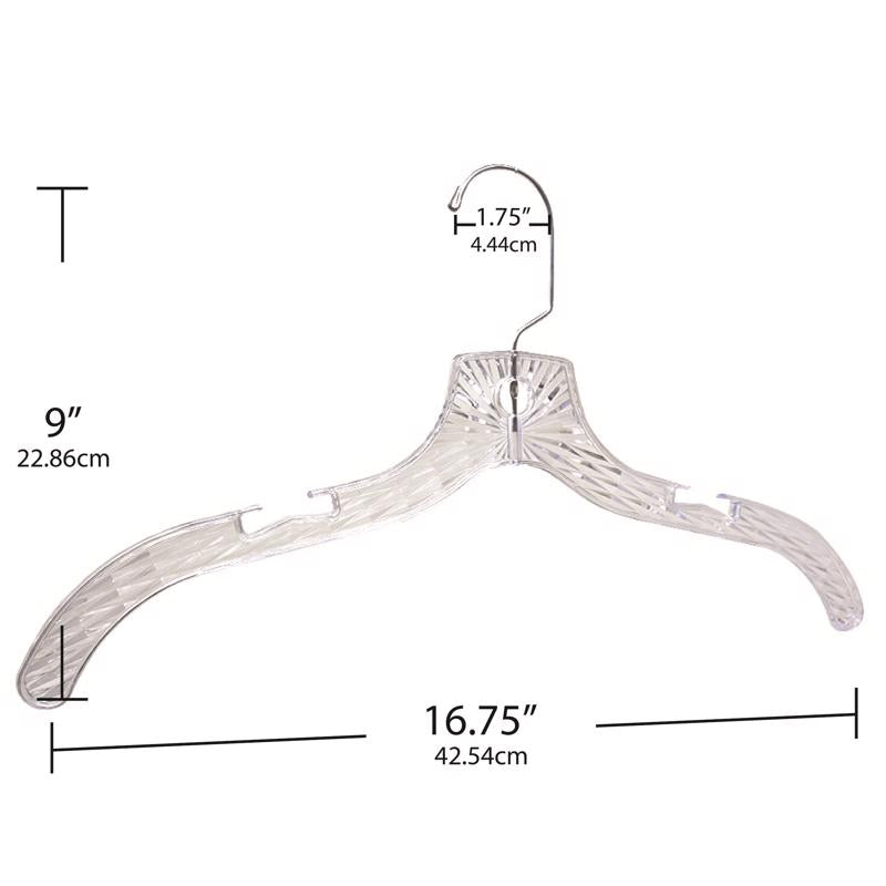 ClosetSelect Cyrstal Clear Dress Hanger 4 pk