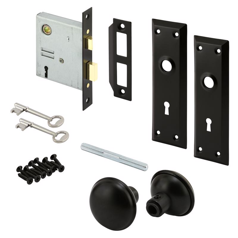 Prime-Line Black Metal Deadbolt Thick Door Kit 1 pc