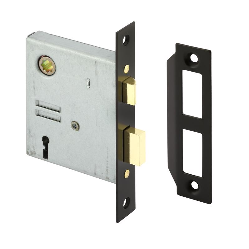 Prime-Line Black Metal Deadbolt Thick Door Kit 1 pc