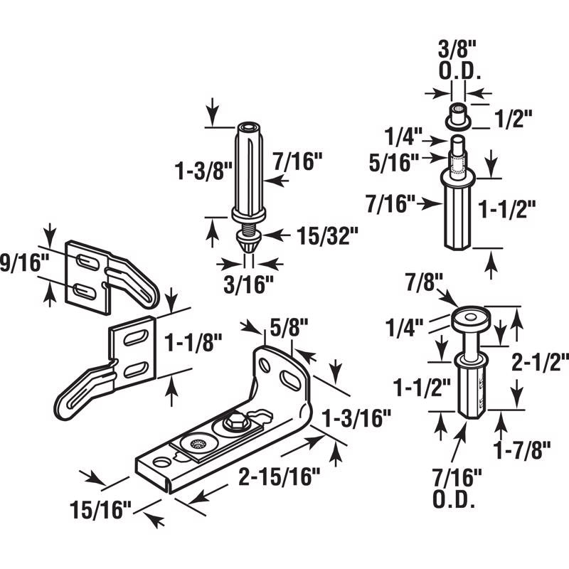 Prime-Line Plastic Bi-fold Hardware Kit 1 pc
