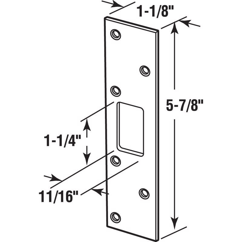 Prime-Line 5-7/8 in. L Metal Door Strike 1 pc