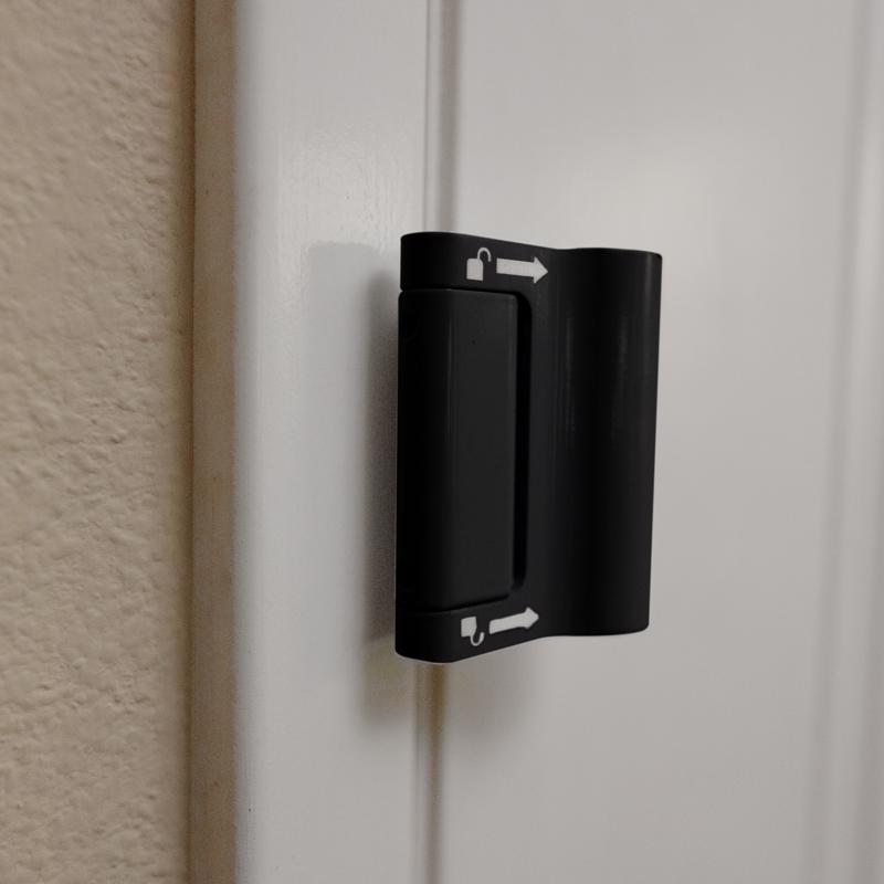 Prime-Line Black Aluminum Door Holder Kit 1 pc