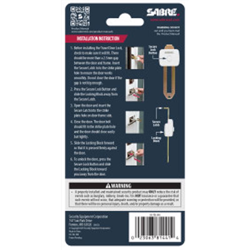 Sabre White Multi-Material Travel Door Lock