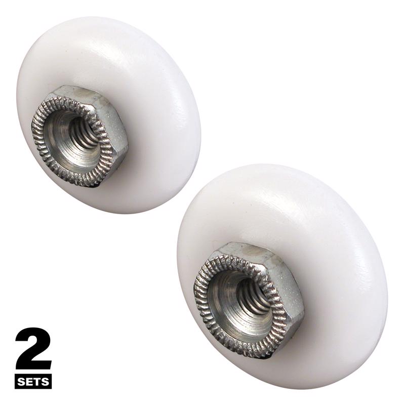 Prime-Line 7/8 in. D X 1 in. L White Nylon/Steel Shower Door Roller 4 pk