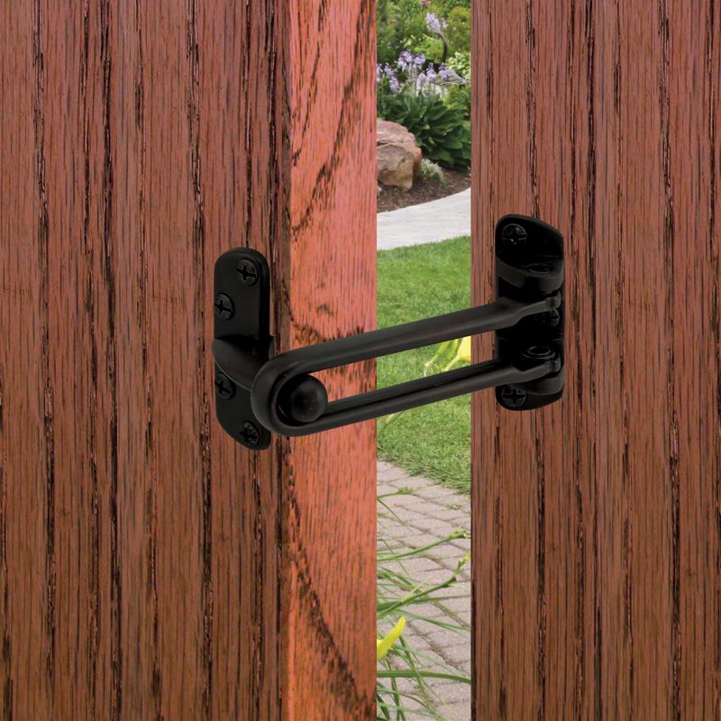 Prime-Line 2.5 in. H X 3.88 in. L Black Metal Door Guard
