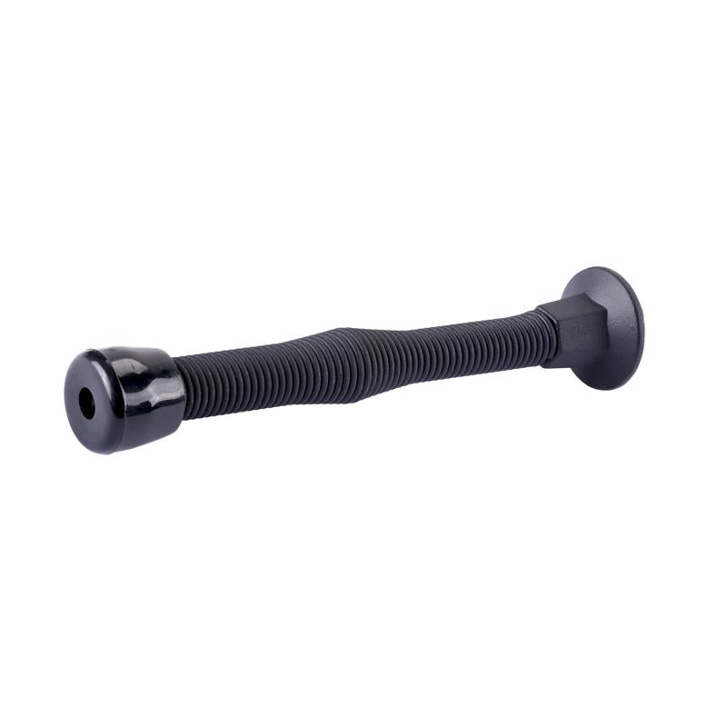 Ace Steel w/Plastic Tip Matte Black Spring Door Stop Mounts to base trim 0 in.