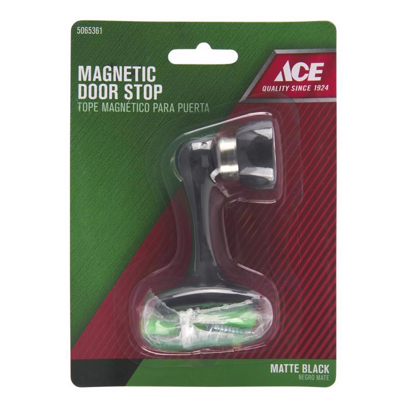 Ace Steel Matte Black Door Stop Mounts to floor 0 in.