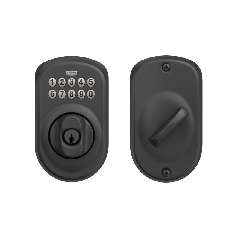 Schlage Matte Black Metal Electronic Deadbolt