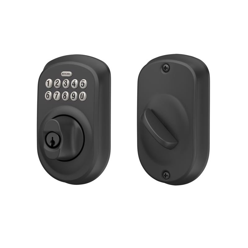 Schlage Matte Black Metal Electronic Deadbolt
