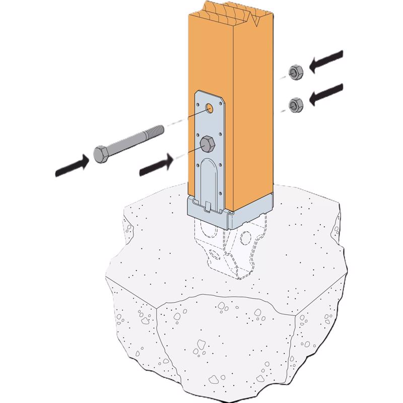 Simpson Strong-Tie 6.25 in. H X 3.56 in. W 12 Ga. Galvanized Steel Post Base