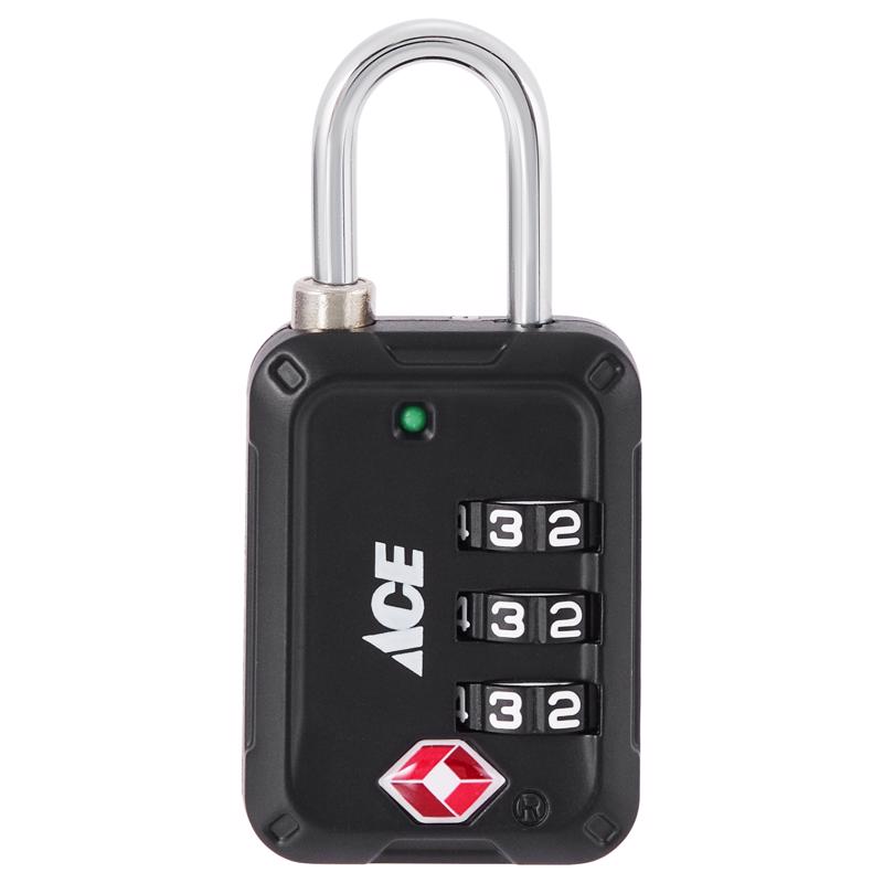 Ace 1-1/2 in. H X 1 in. W X 1/4 in. L Zinc Alloy 3-Dial Combination Luggage Lock