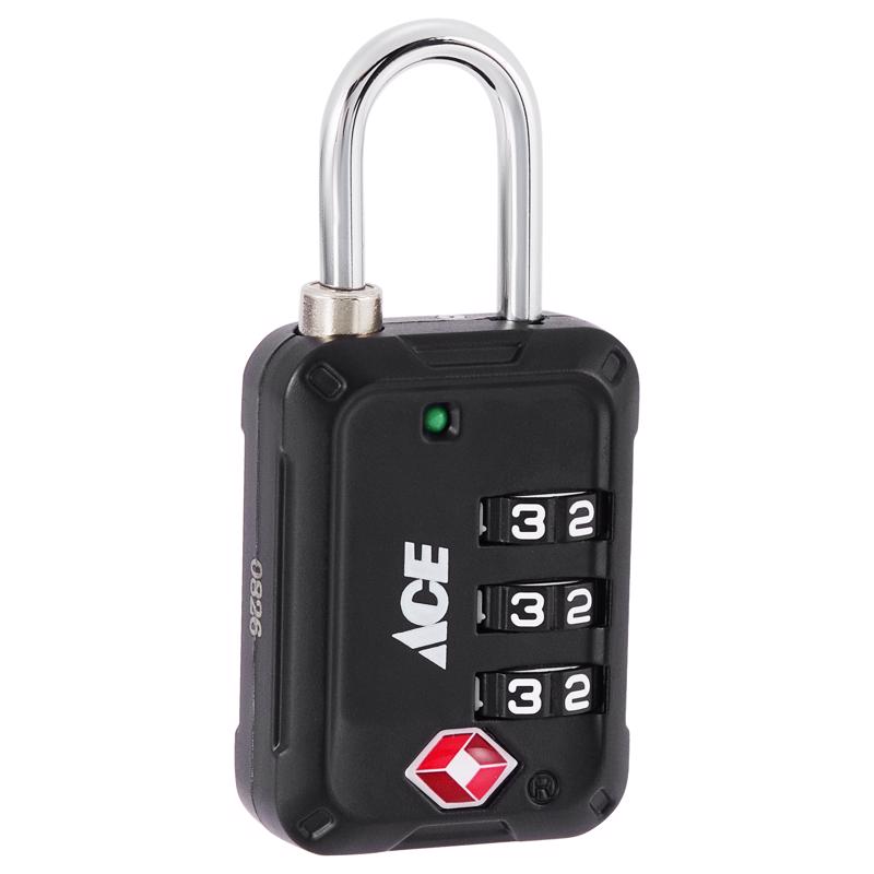 Ace 1-1/2 in. H X 1 in. W X 1/4 in. L Zinc Alloy 3-Dial Combination Luggage Lock