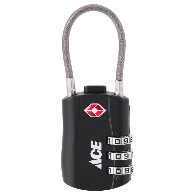 Ace 1-3/4 in. H X 1 in. W X 1/8 in. L Zinc Alloy 3-Dial Combination Luggage Lock
