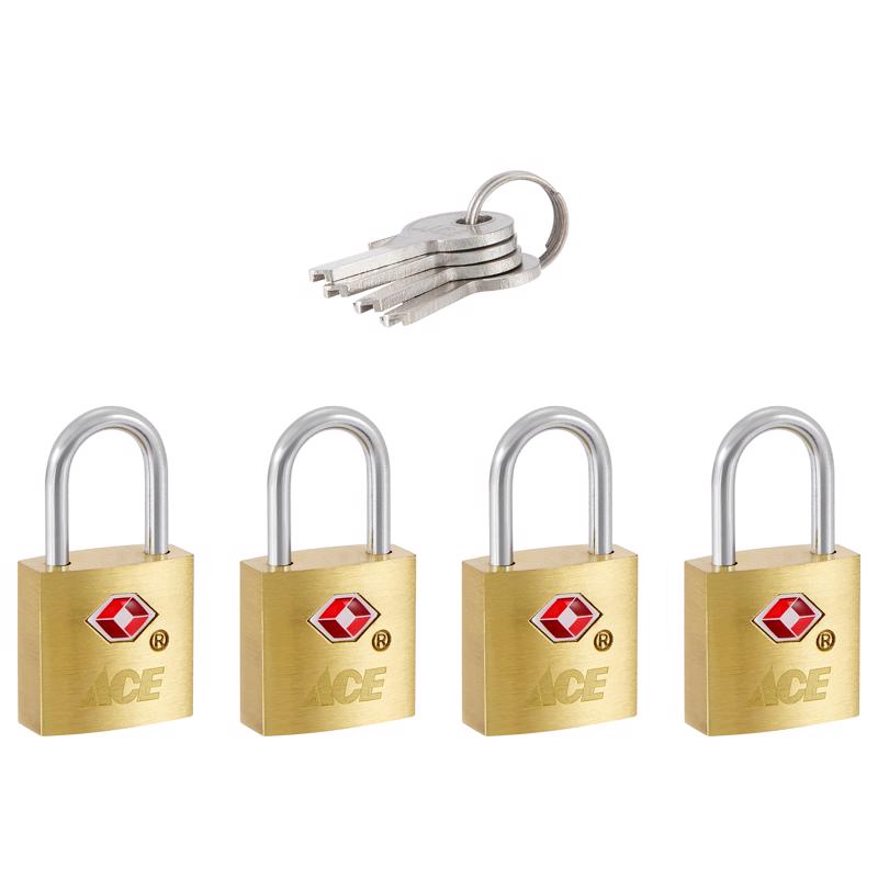 Ace 3/4 in. H X 3/4 in. W X 3/8 in. L Brass Key Luggage Lock