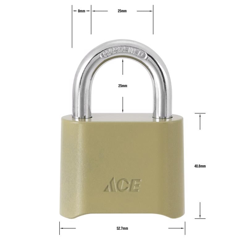 Ace 1-5/8 in. H X 2 in. W X 1 in. L Zinc Alloy 4-Dial Combination Padlock