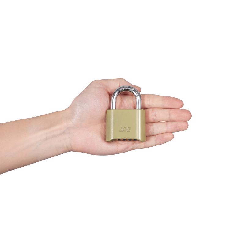 Ace 1-5/8 in. H X 2 in. W X 1 in. L Zinc Alloy 4-Dial Combination Padlock