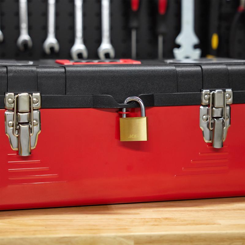 Ace 1-1/4 in. H X 1-1/2 in. W X 1/2 in. L Brass Double Locking Weather-Resistant Padlock