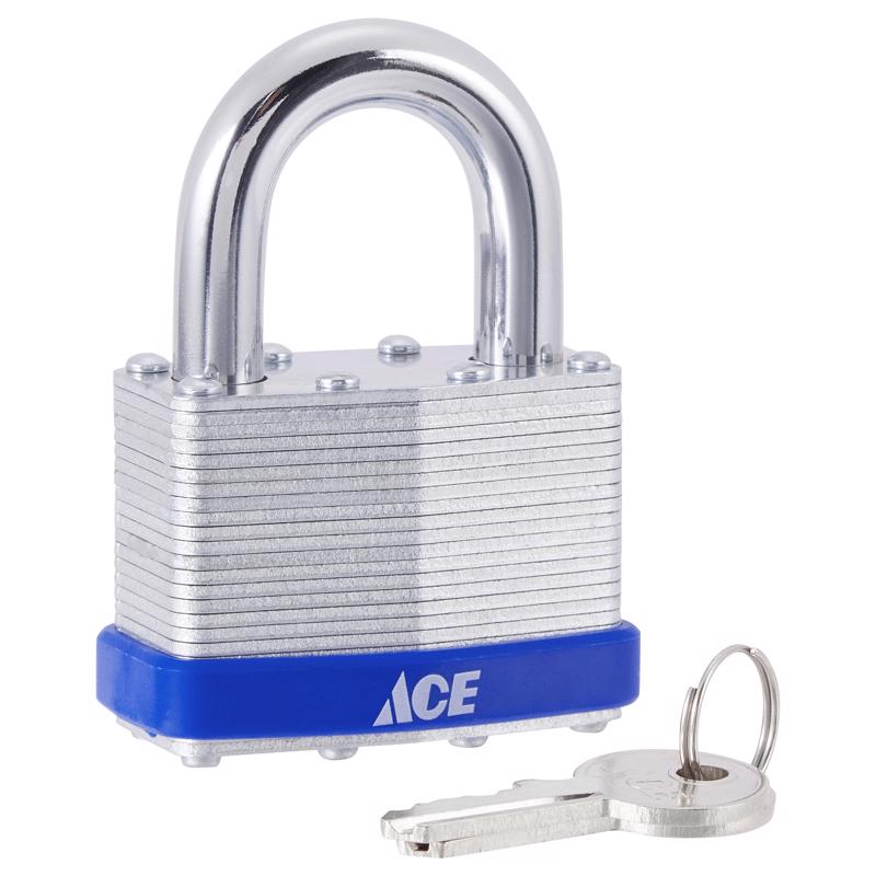 Ace 1-3/8 in. H X 2 in. W X 1-1/8 in. L Laminated Steel 4-Pin Tumbler Padlock