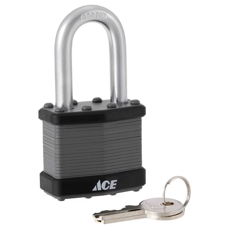 Ace 1-1/2 in. H X 1-3/4 in. W X 1 L Laminated Steel Double Locking Weather-Resistant Padlock