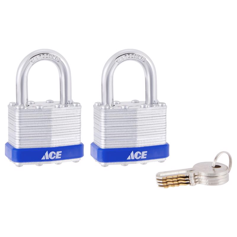 Ace 1-1/4 in. H X 1-1/2 in. W X 1 L Laminated Steel 4-Pin Tumbler Padlock