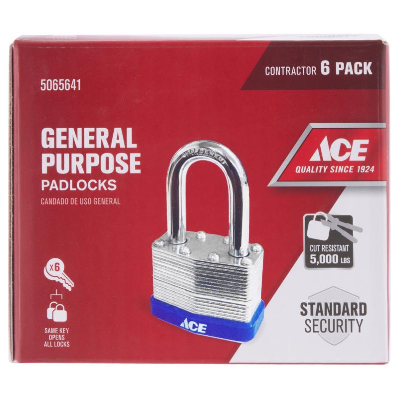 Ace 1-5/16 in. H X 1-3/4 in. W X 1 L Laminated Steel 4-Pin Tumbler Padlock
