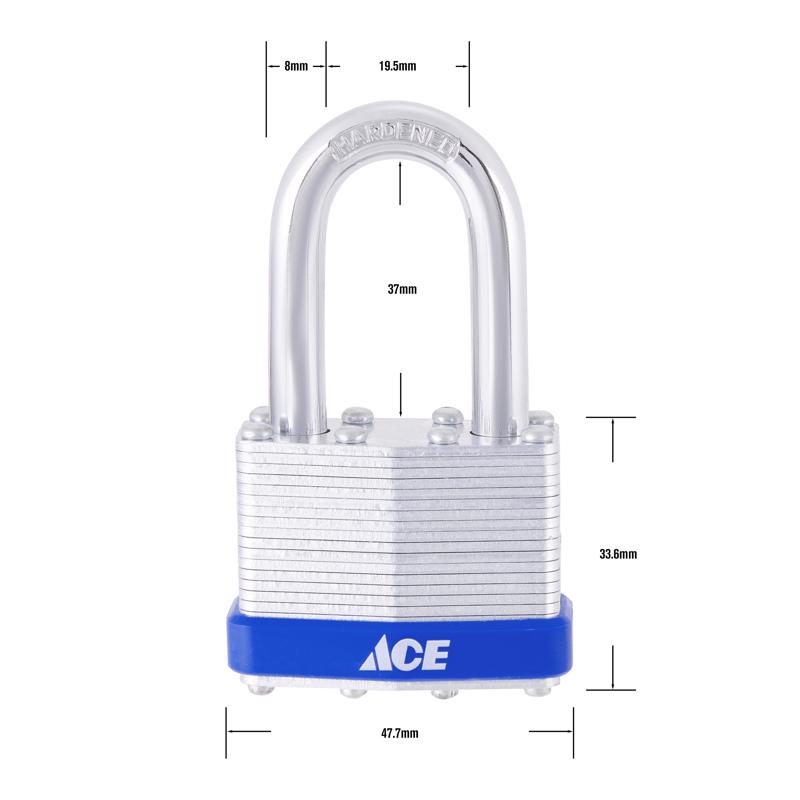 Ace 1-5/16 in. H X 1-3/4 in. W X 1 L Laminated Steel 4-Pin Tumbler Padlock