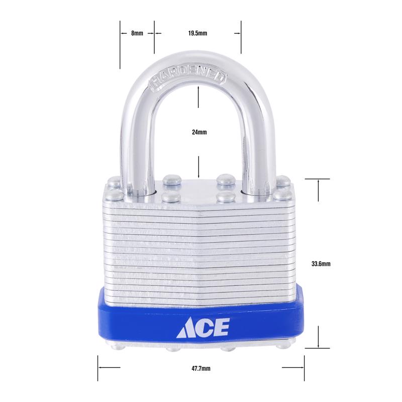 Ace 1-5/16 in. H X 1-3/4 in. W X 1 in. L Laminated Steel 4-Pin Tumbler Padlock