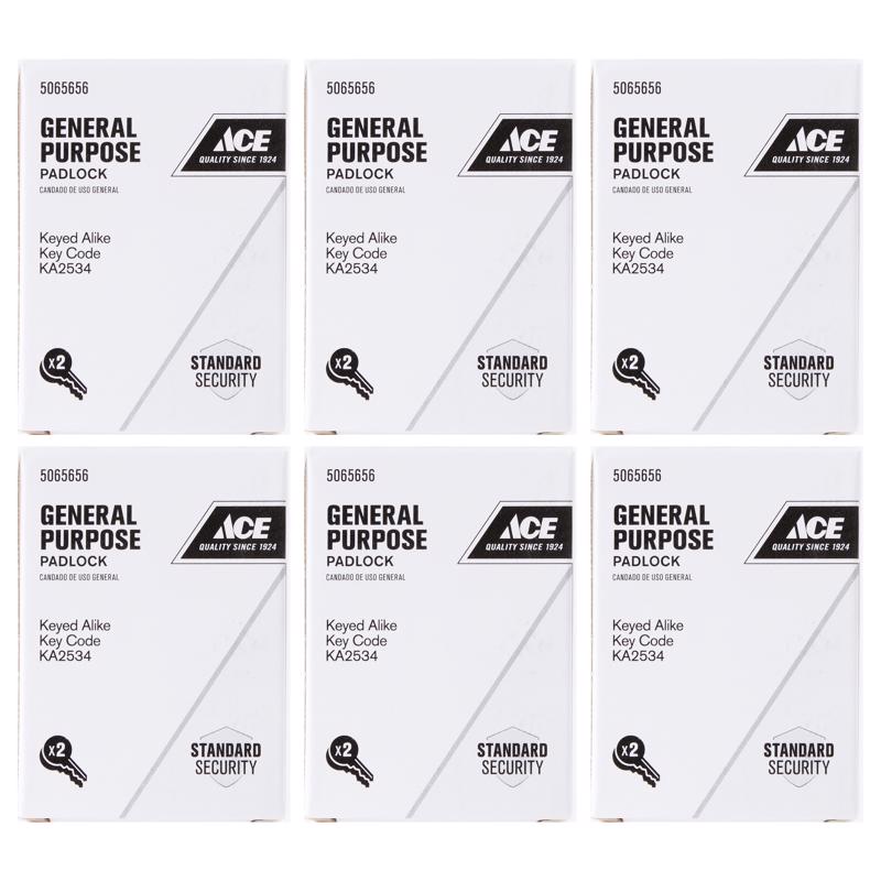 Ace 1-5/16 in. H X 1-3/4 in. W X 1 in. L Laminated Steel 4-Pin Tumbler Padlock
