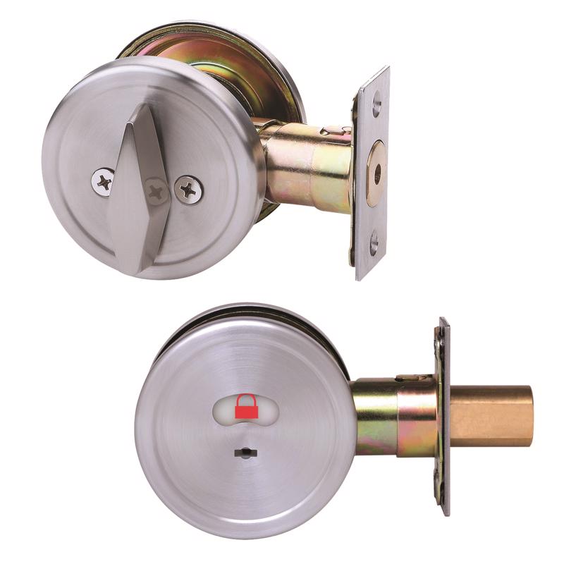 Tell Manufacturing Satin Chrome Stainless Steel Indicator Deadbolt