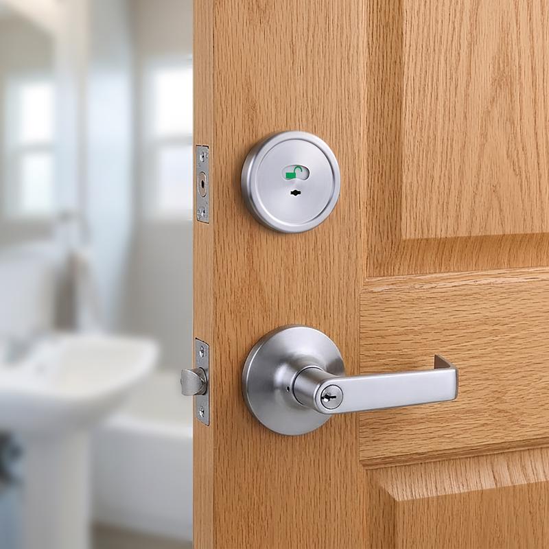 Tell Manufacturing Satin Chrome Stainless Steel Indicator Deadbolt