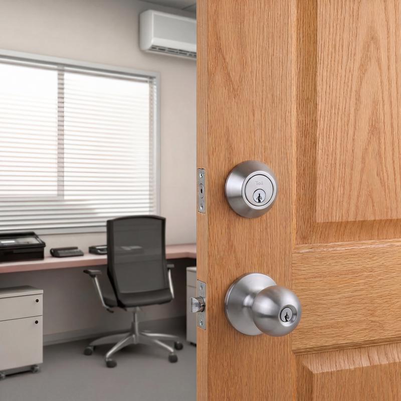 Tell Manufacturing Stainless Steel Deadbolt and Entry Door Knob N/A 1-3/4 in.