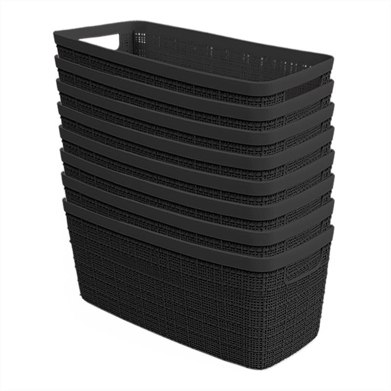 Curver Slim 6.8 L Black Woven Basket 5.7 in. H X 6.7 in. W X 13.6 in. D
