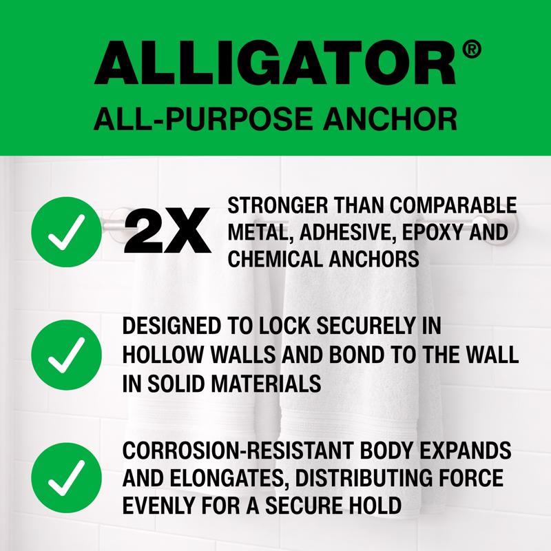 Toggler 5/16 in. D X 1-5/8 in. L Plastic Flat Head Drywall Anchors 6 pc