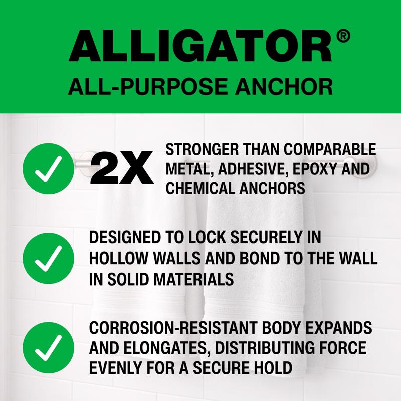 Toggler 1/4 in. D X 1-3/16 in. L Plastic Flat Head Drywall Anchors 20 each