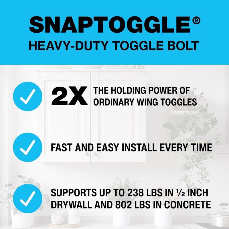 Toggler 3/8 in. D X 3-5/8 in. L Round Zinc-Plated Plastic Toggle Bolt 10 pk