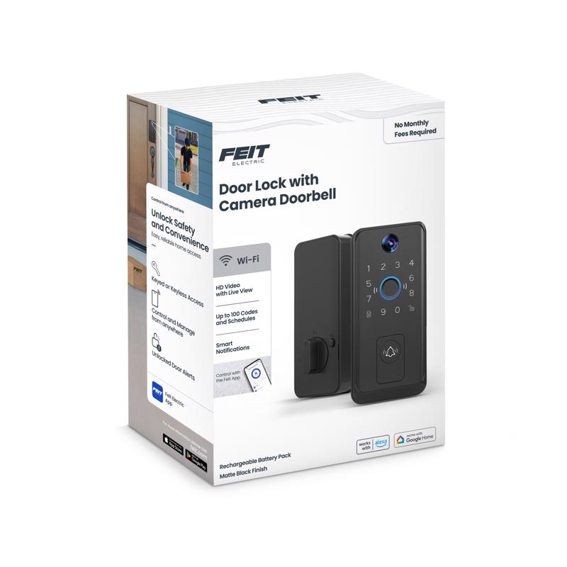 Feit Electric Matte Black Metal Bluetooth Keypad Entry Smart Lock