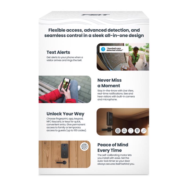 Feit Electric Matte Black Metal Bluetooth Keypad Entry Smart Lock