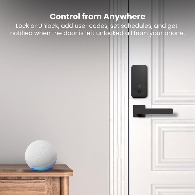 Feit Electric Matte Black Metal Bluetooth Keypad Entry Smart Lock