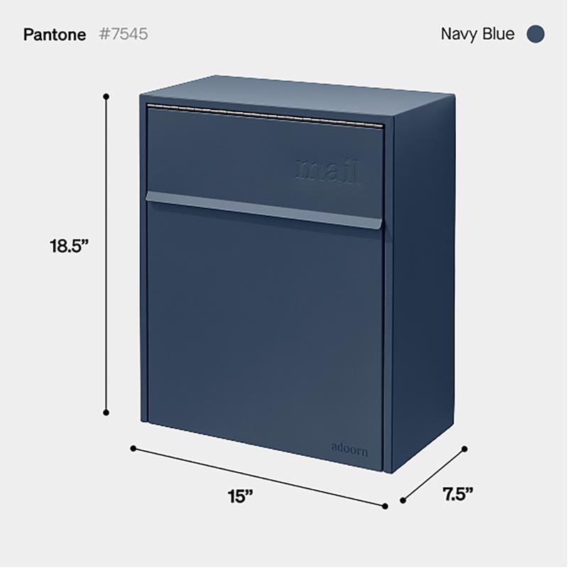 Adoorn Galvanized Steel Wall Mount Blue Mailbox