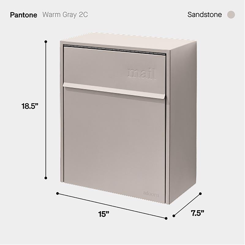 Adoorn Galvanized Steel Wall Mount Sand Stone Mailbox